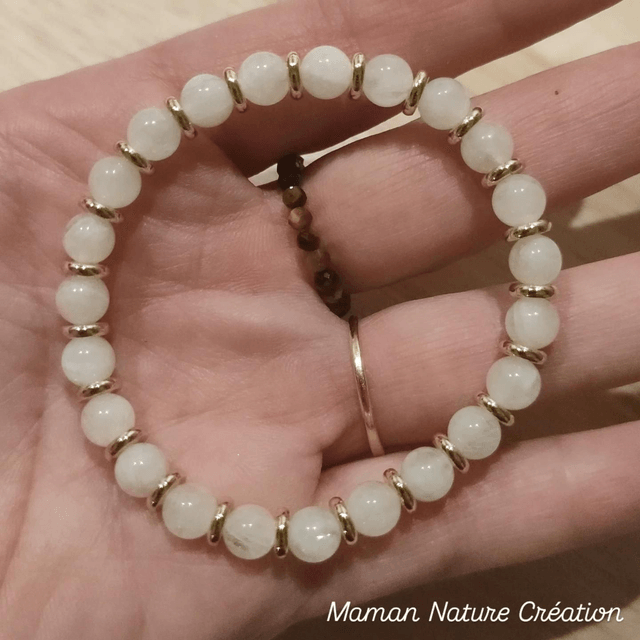 Bracelet Pretty Stone en Pierre de Lune blanche 